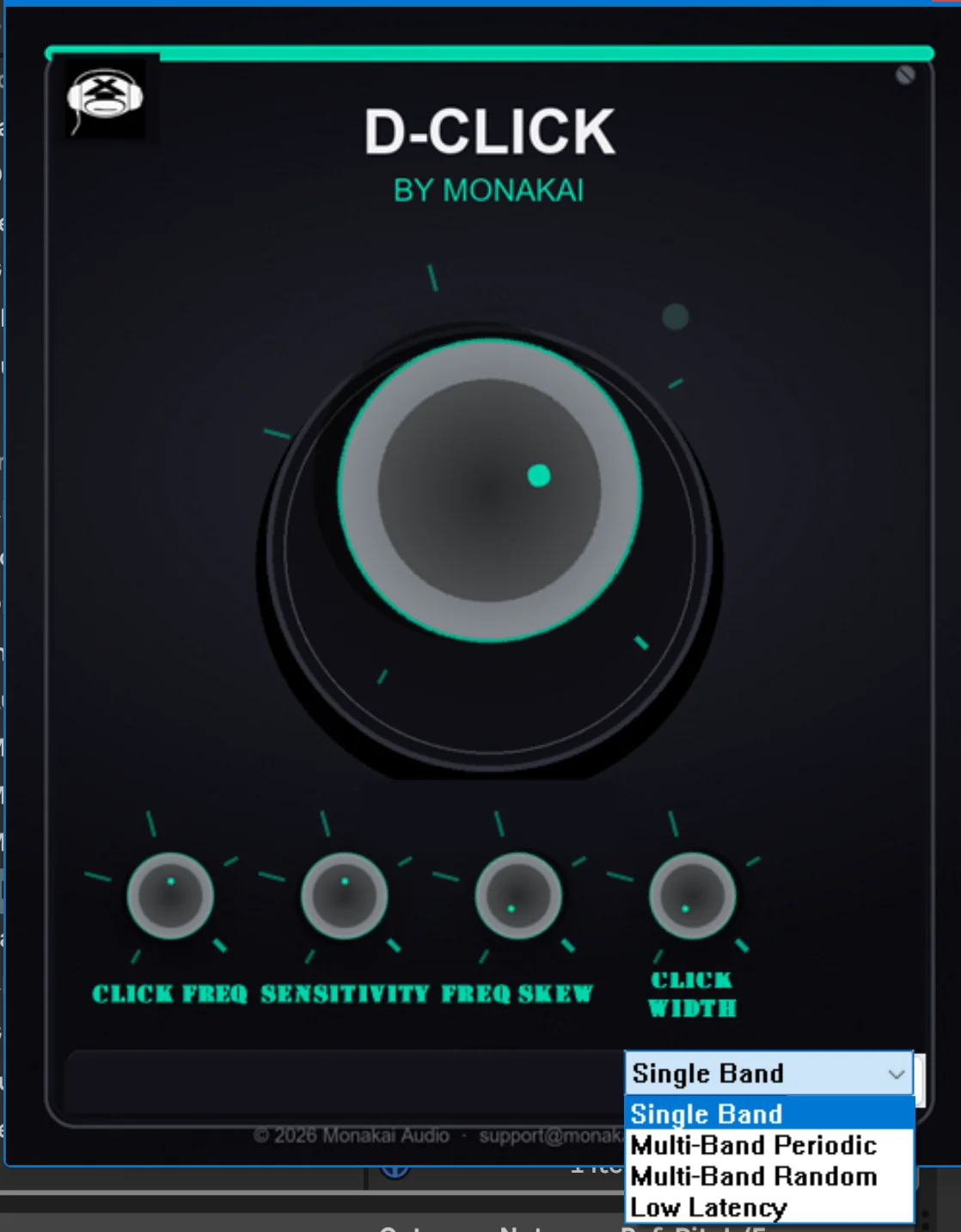 D-Click By Monakai VST3 plugin interface for Windows