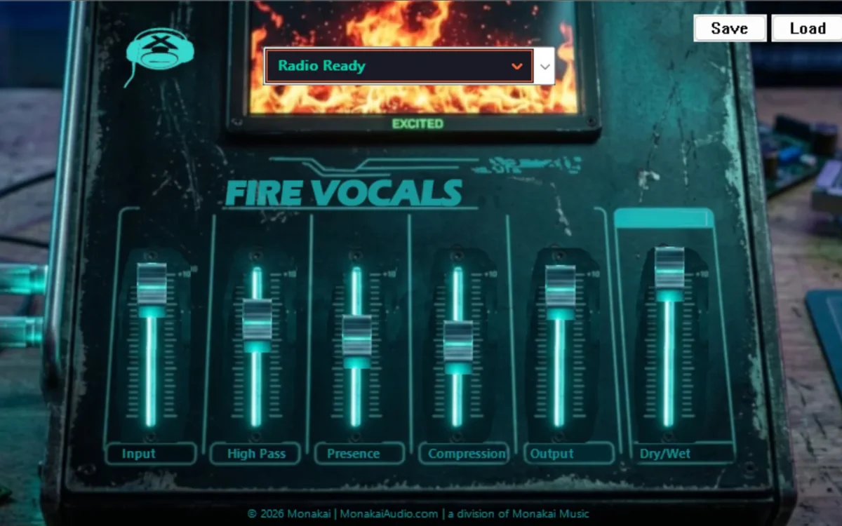 Fire Vocal Presets by Monakai vocal channel strip interface